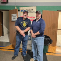 Verlan volunteering as part of the Williston Korner Lions Club which completed free vision screenings for kids at the Williston Sports and Rec Show in March.