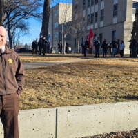 Verlan outside the Burleigh County Courthouse on March 19. Verlan joined deputy jail administrator, Jeremy Mohl, at the bi-annual ND Correctional Administrators Association meeting in Bismarck.